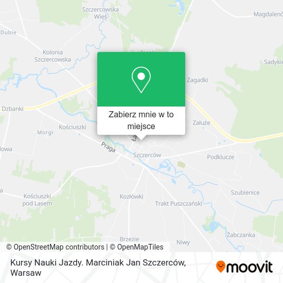 Mapa Kursy Nauki Jazdy. Marciniak Jan Szczerców