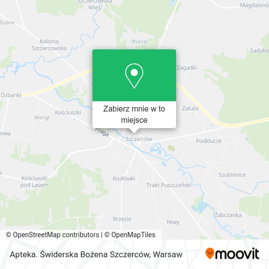 Mapa Apteka. Świderska Bożena Szczerców