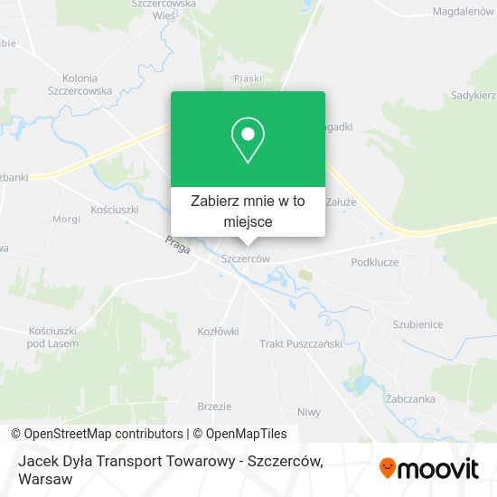 Mapa Jacek Dyła Transport Towarowy - Szczerców