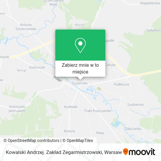 Mapa Kowalski Andrzej. Zakład Zegarmistrzowski