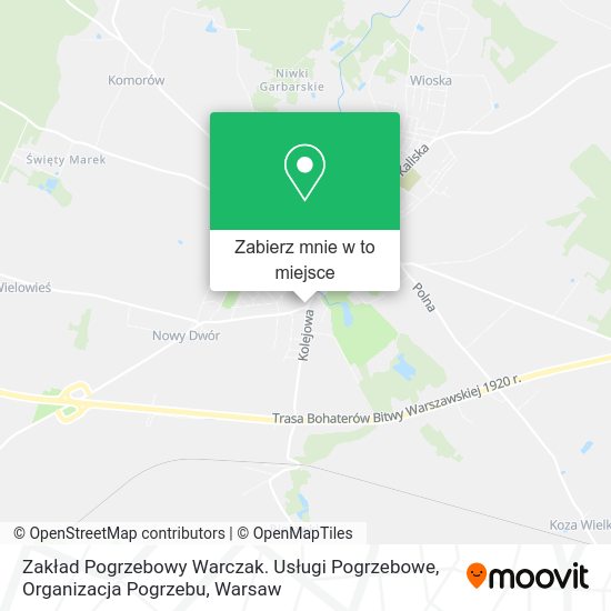 Mapa Zakład Pogrzebowy Warczak. Usługi Pogrzebowe, Organizacja Pogrzebu
