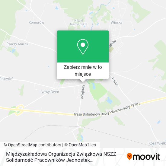 Mapa Międzyzakładowa Organizacja Związkowa NSZZ Solidarność Pracowników Jednostek Samorządowych