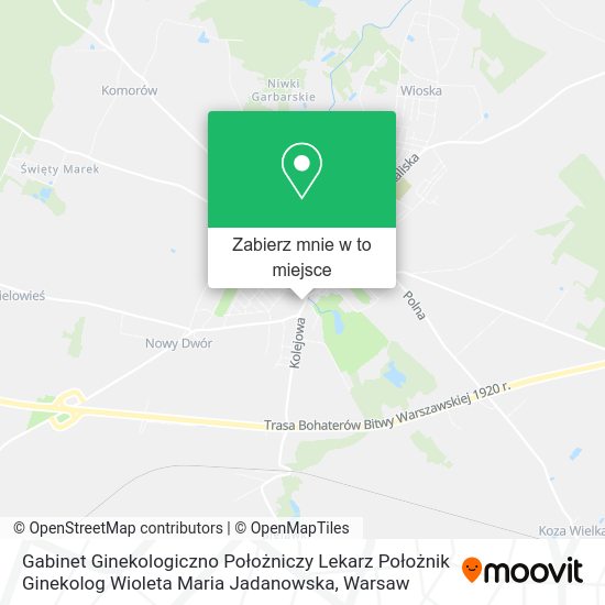 Mapa Gabinet Ginekologiczno Położniczy Lekarz Położnik Ginekolog Wioleta Maria Jadanowska