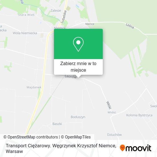 Mapa Transport Ciężarowy. Węgrzynek Krzysztof Niemce