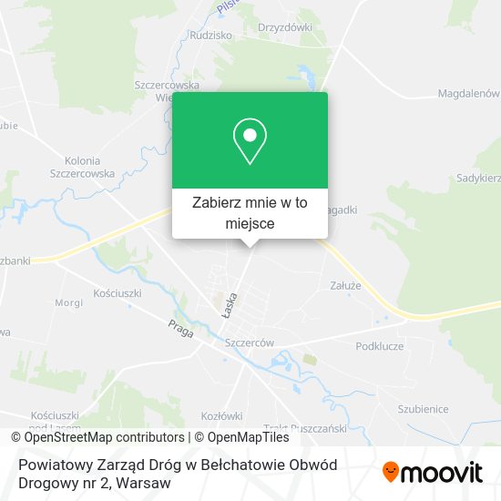 Mapa Powiatowy Zarząd Dróg w Bełchatowie Obwód Drogowy nr 2