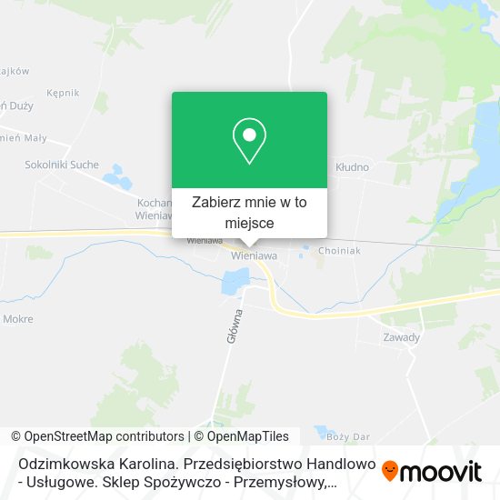 Mapa Odzimkowska Karolina. Przedsiębiorstwo Handlowo - Usługowe. Sklep Spożywczo - Przemysłowy