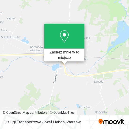 Mapa Usługi Transportowe Józef Hebda