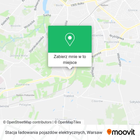 Mapa Stacja ładowania pojazdów elektrycznych