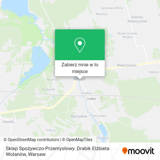 Mapa Sklep Spożywczo-Przemysłowy. Drabik Elżbieta Wolanów