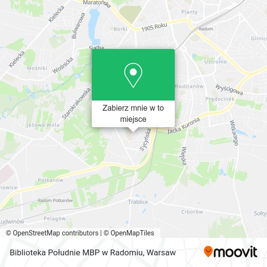 Mapa Biblioteka Południe MBP w Radomiu