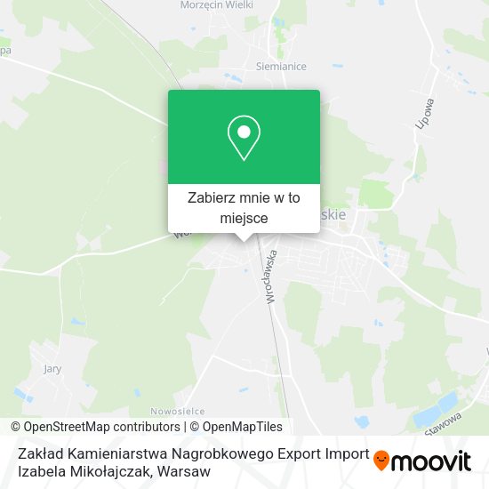 Mapa Zakład Kamieniarstwa Nagrobkowego Export Import Izabela Mikołajczak