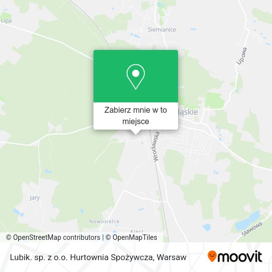 Mapa Lubik. sp. z o.o. Hurtownia Spożywcza