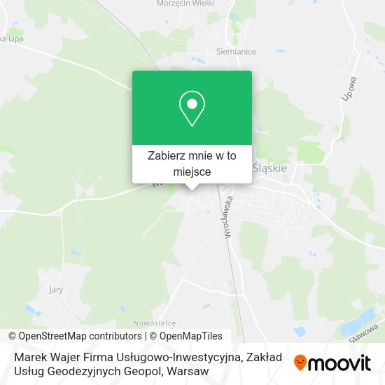 Mapa Marek Wajer Firma Usługowo-Inwestycyjna, Zakład Usług Geodezyjnych Geopol