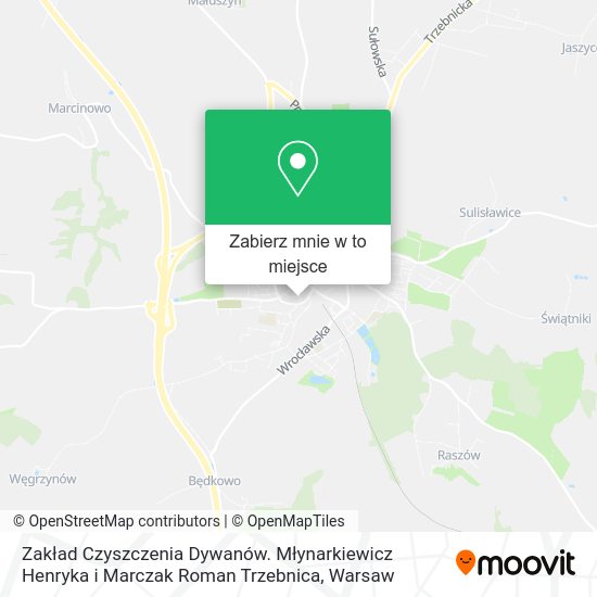 Mapa Zakład Czyszczenia Dywanów. Młynarkiewicz Henryka i Marczak Roman Trzebnica