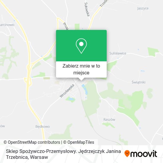 Mapa Sklep Spożywczo-Przemysłowy. Jędrzejczyk Janina Trzebnica