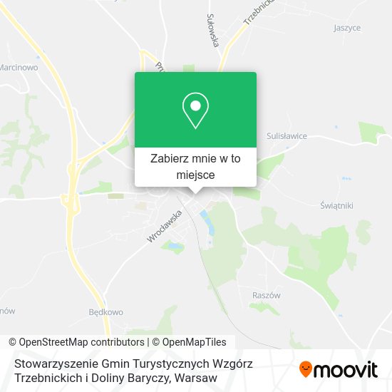 Mapa Stowarzyszenie Gmin Turystycznych Wzgórz Trzebnickich i Doliny Baryczy