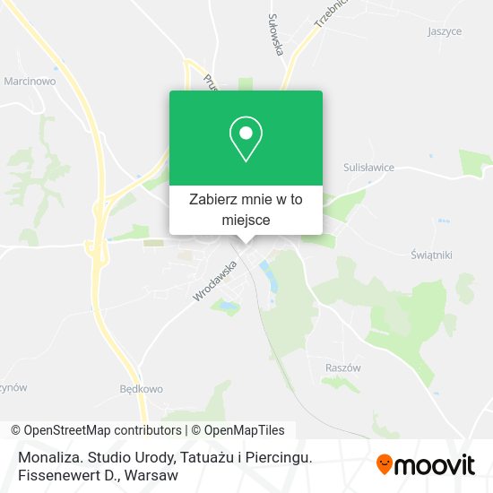 Mapa Monaliza. Studio Urody, Tatuażu i Piercingu. Fissenewert D.