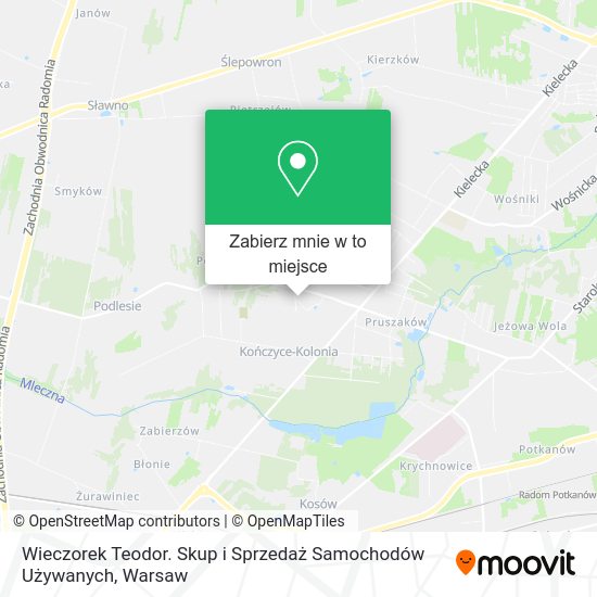 Mapa Wieczorek Teodor. Skup i Sprzedaż Samochodów Używanych