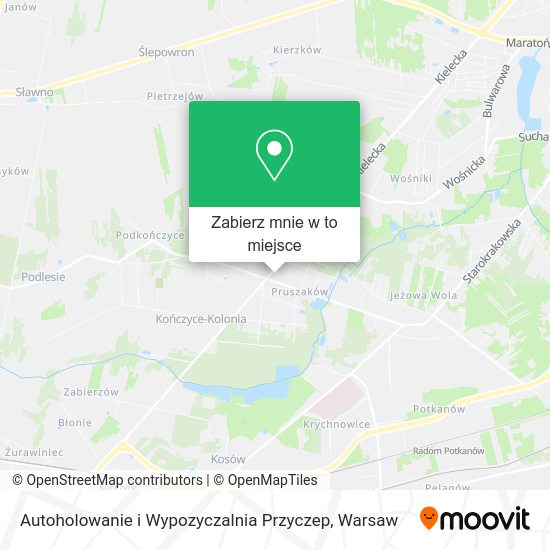 Mapa Autoholowanie i Wypozyczalnia Przyczep