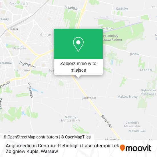 Mapa Angiomedicus Centrum Flebologii i Laseroterapii Lek Zbigniew Kupis