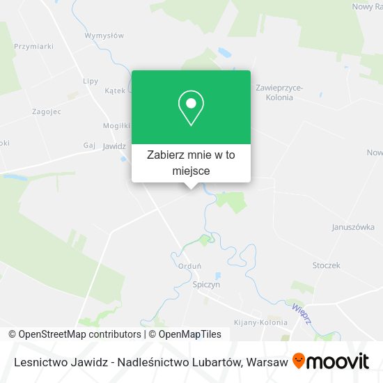 Mapa Lesnictwo Jawidz - Nadleśnictwo Lubartów