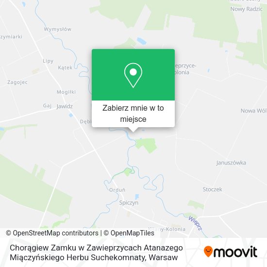 Mapa Chorągiew Zamku w Zawieprzycach Atanazego Miączyńskiego Herbu Suchekomnaty