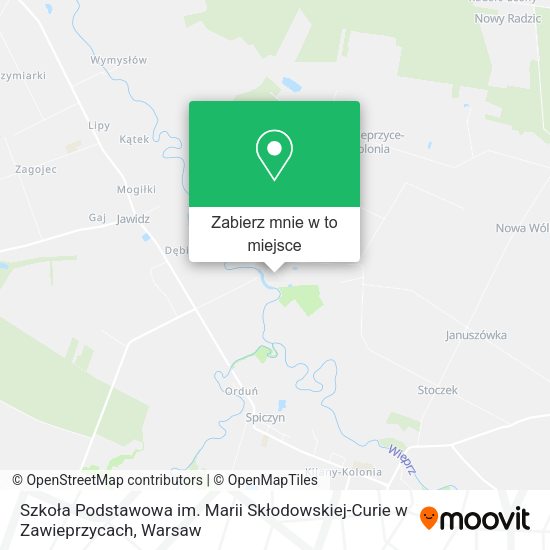 Mapa Szkoła Podstawowa im. Marii Skłodowskiej-Curie w Zawieprzycach