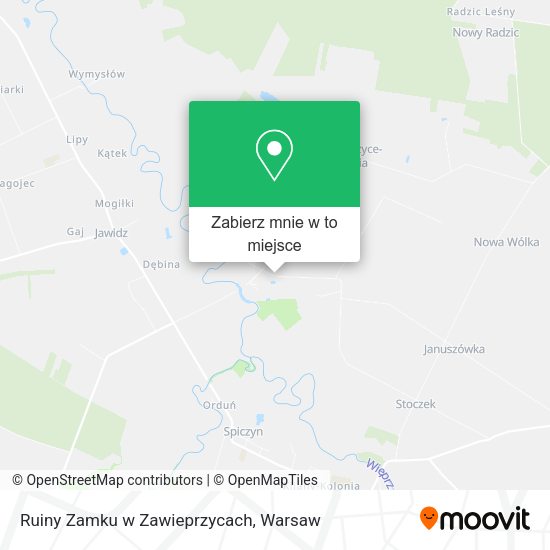 Mapa Ruiny Zamku w Zawieprzycach