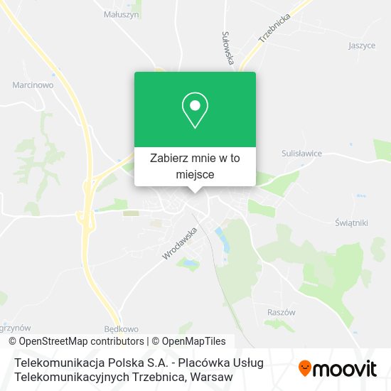 Mapa Telekomunikacja Polska S.A. - Placówka Usług Telekomunikacyjnych Trzebnica