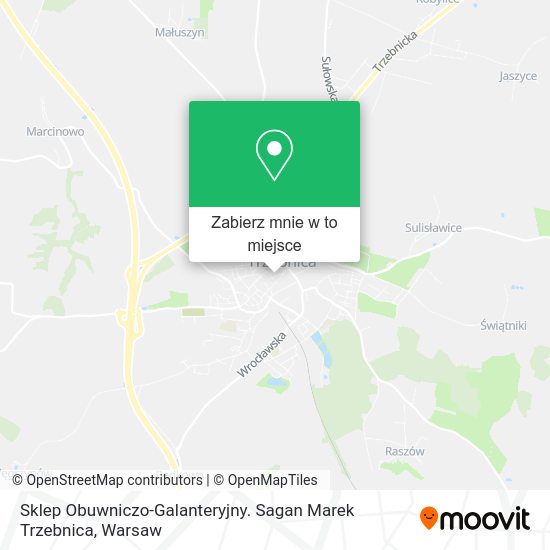 Mapa Sklep Obuwniczo-Galanteryjny. Sagan Marek Trzebnica