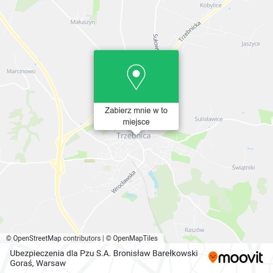 Mapa Ubezpieczenia dla Pzu S.A. Bronisław Barełkowski Goraś