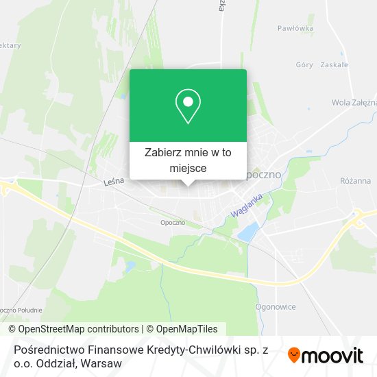 Mapa Pośrednictwo Finansowe Kredyty-Chwilówki sp. z o.o. Oddział