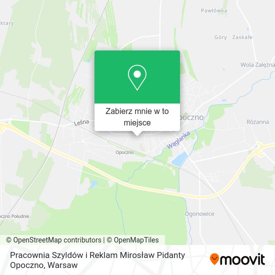 Mapa Pracownia Szyldów i Reklam Mirosław Pidanty Opoczno