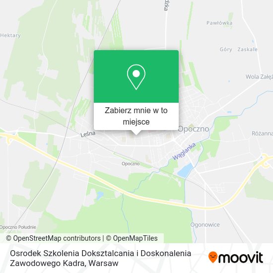 Mapa Osrodek Szkolenia Doksztalcania i Doskonalenia Zawodowego Kadra