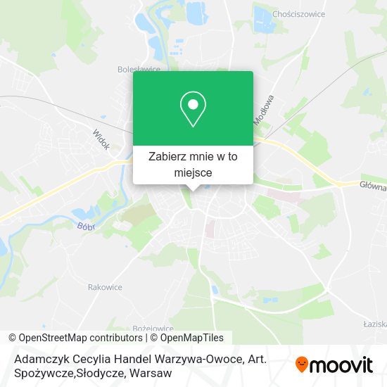 Mapa Adamczyk Cecylia Handel Warzywa-Owoce, Art. Spożywcze,Słodycze