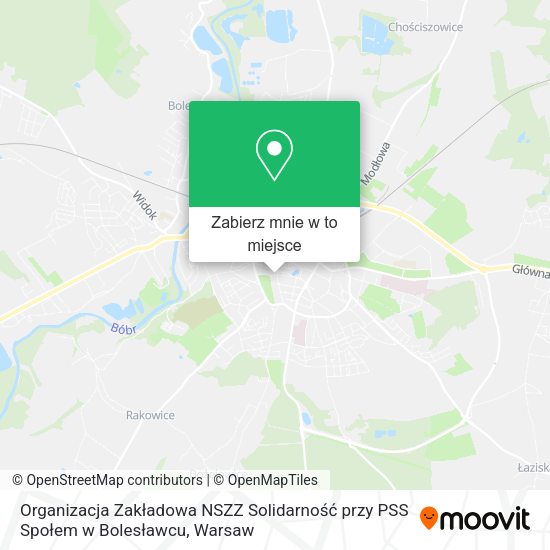 Mapa Organizacja Zakładowa NSZZ Solidarność przy PSS Społem w Bolesławcu