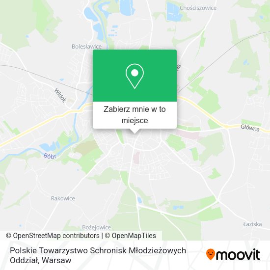 Mapa Polskie Towarzystwo Schronisk Młodzieżowych Oddział