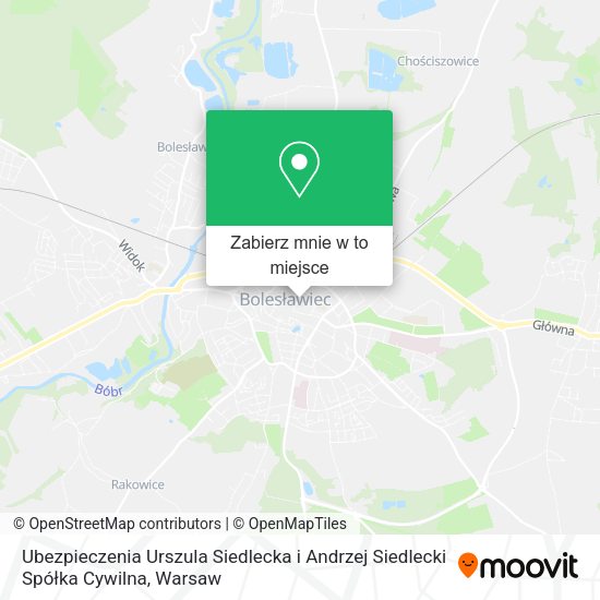 Mapa Ubezpieczenia Urszula Siedlecka i Andrzej Siedlecki Spółka Cywilna