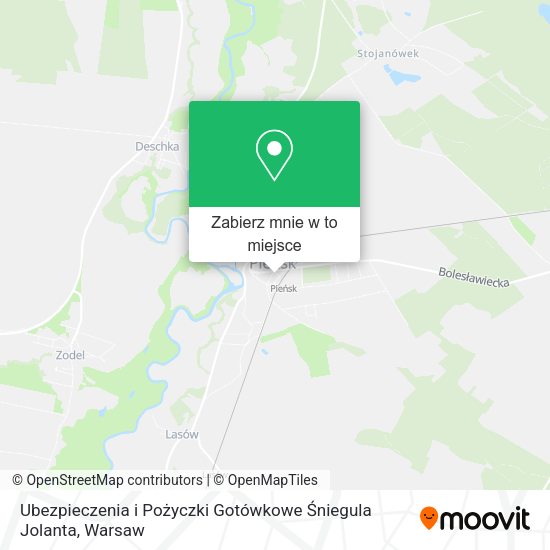 Mapa Ubezpieczenia i Pożyczki Gotówkowe Śniegula Jolanta