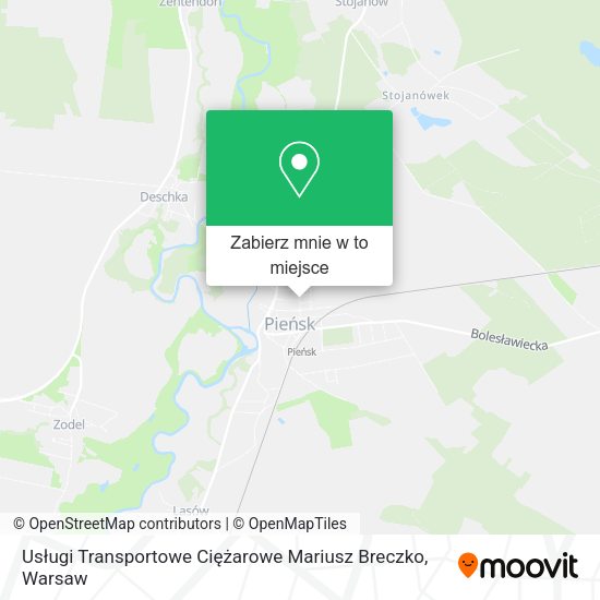 Mapa Usługi Transportowe Ciężarowe Mariusz Breczko