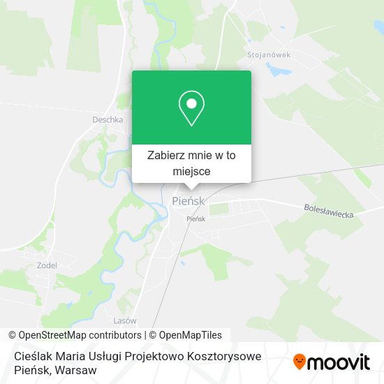 Mapa Cieślak Maria Usługi Projektowo Kosztorysowe Pieńsk