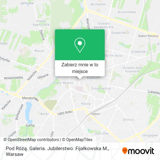 Mapa Pod Różą. Galeria. Jubilerstwo. Fijałkowska M.