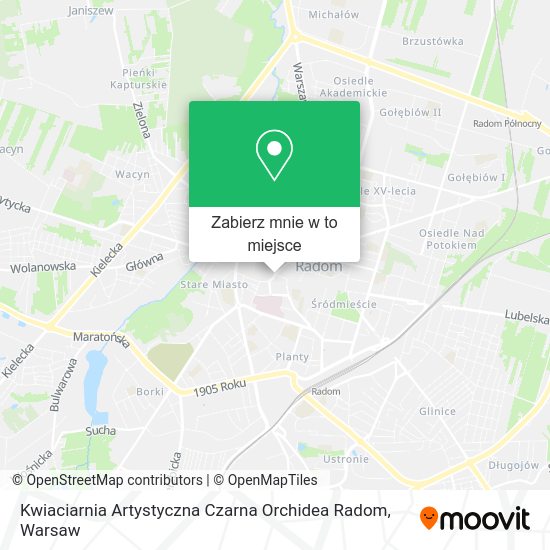 Mapa Kwiaciarnia Artystyczna Czarna Orchidea Radom