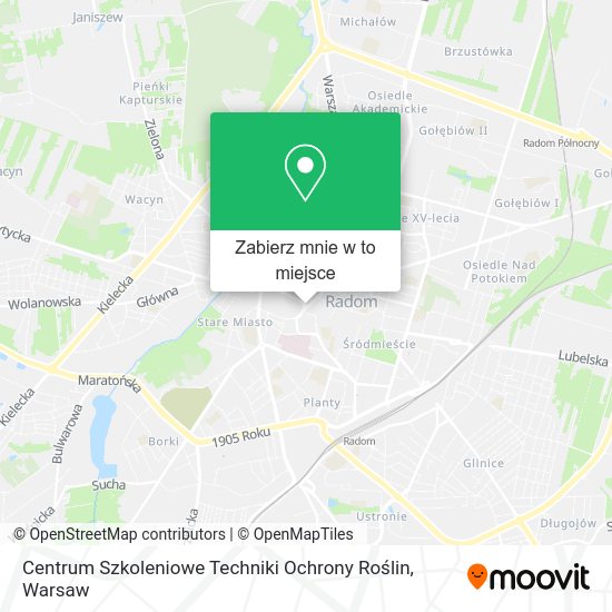 Mapa Centrum Szkoleniowe Techniki Ochrony Roślin