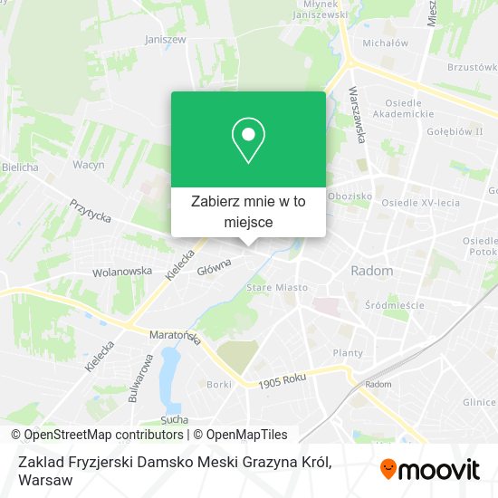 Mapa Zaklad Fryzjerski Damsko Meski Grazyna Król