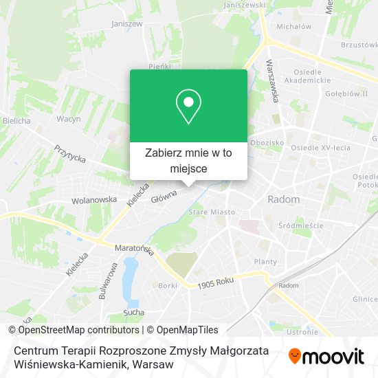 Mapa Centrum Terapii Rozproszone Zmysły Małgorzata Wiśniewska-Kamienik