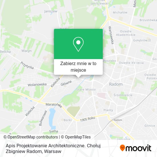 Mapa Apis Projektowanie Architektoniczne. Chołuj Zbigniew Radom