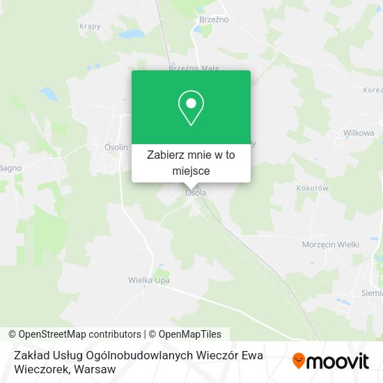 Mapa Zakład Usług Ogólnobudowlanych Wieczór Ewa Wieczorek