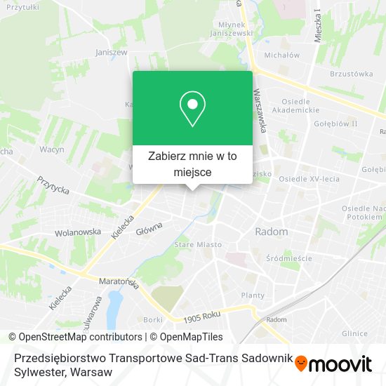 Mapa Przedsiębiorstwo Transportowe Sad-Trans Sadownik Sylwester