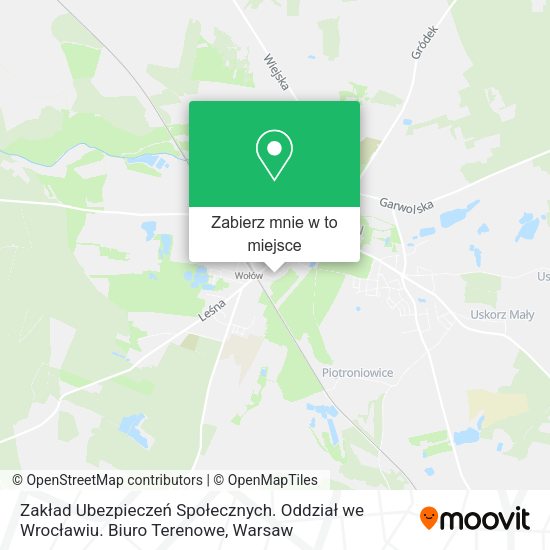 Mapa Zakład Ubezpieczeń Społecznych. Oddział we Wrocławiu. Biuro Terenowe